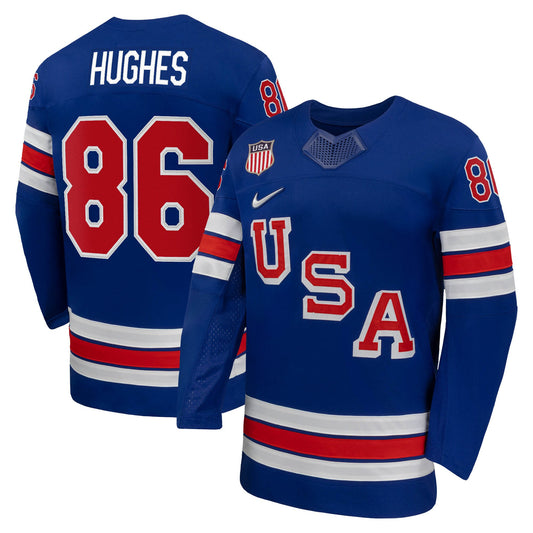 Jack Hughes Nike US Hockey 2026 Home Replica Jersey - Royal