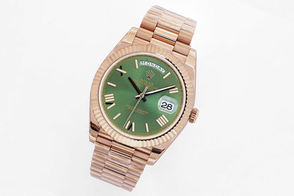 Olive Green & Rose Gold 40MM Watch