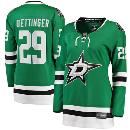 Jake Oettinger Dallas Stars Fanatics Women's Home Breakaway Player Jersey - Kelly Green