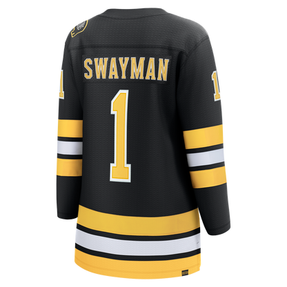 Jeremy Swayman Boston Bruins Fanatics Women's Home Breakaway Jersey - Black