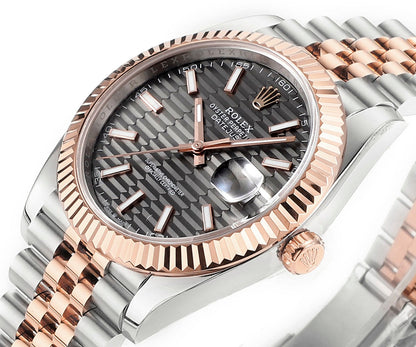 Everose Gold & Steel Jubilee Slate 41MM Watch