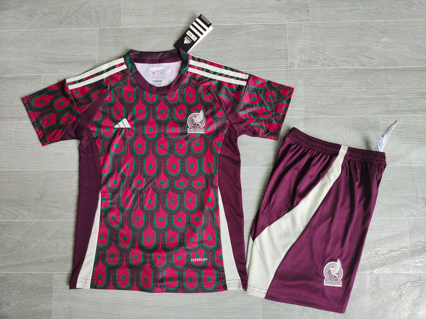 KIDS Mexico National Team 2024/25 Home Stadium Kit Set (Kids/Youth)