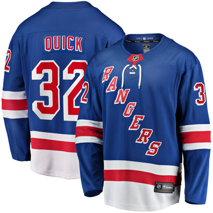 Jonathan Quick New York Rangers Fanatics Home Breakaway Jersey - Blue