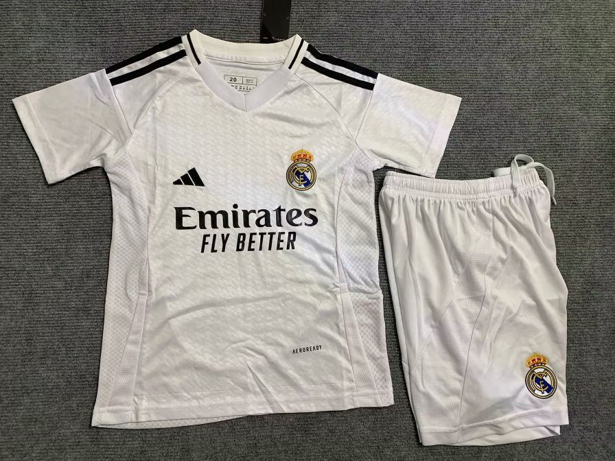KIDS adidas Real Madrid 24/25 Home Kids' Football Kit (Jersey + Shorts Set)
