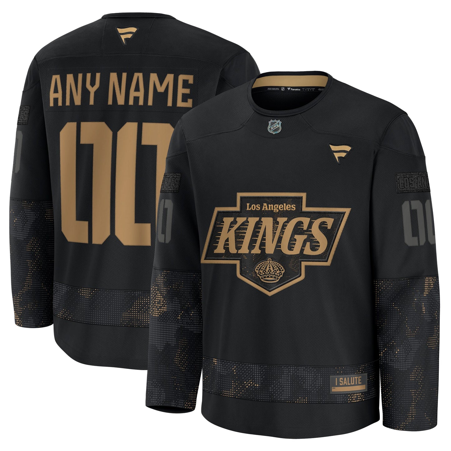 Los Angeles Kings Fanatics 2024 Military Appreciation Custom Practice Jersey - Black