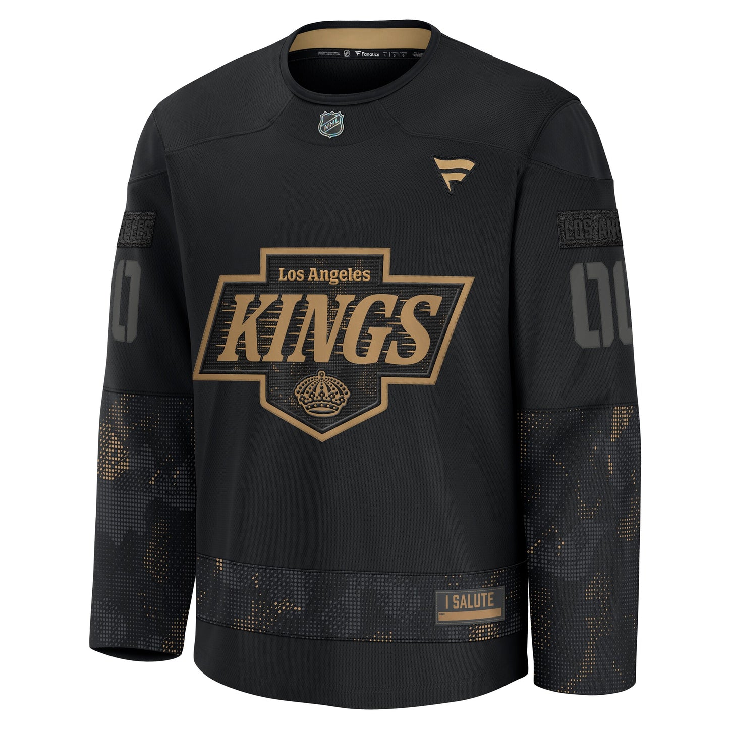 Los Angeles Kings Fanatics 2024 Military Appreciation Custom Practice Jersey - Black