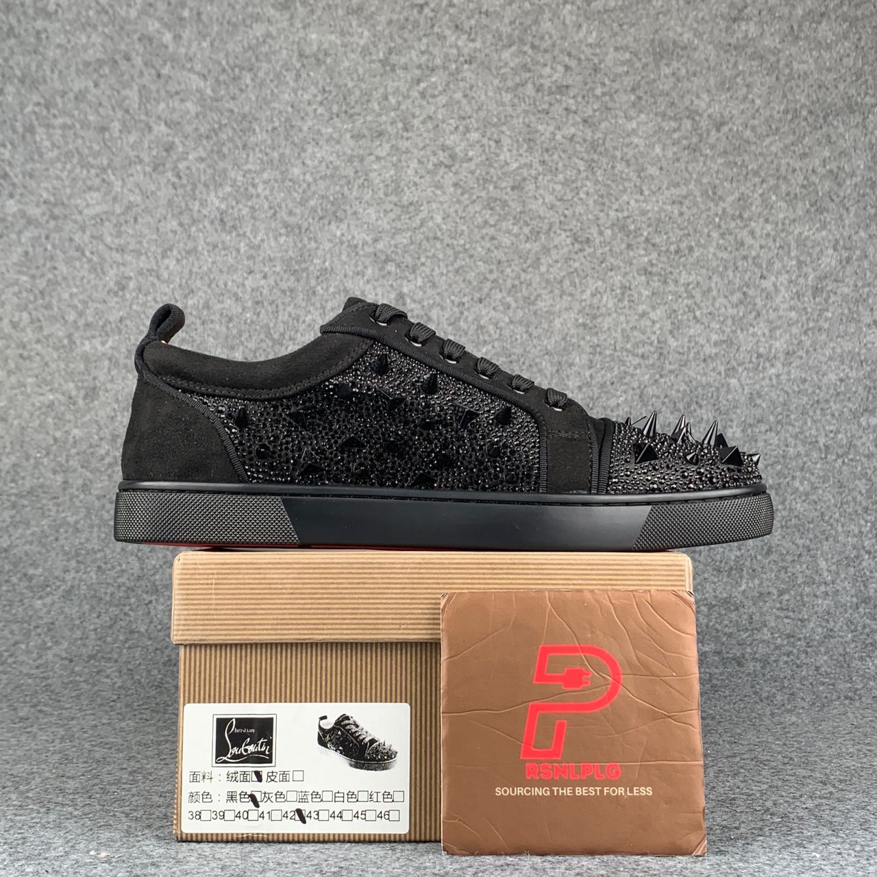 CL Astroloubi Strass Eternity 'Black Suede/Comète Strass'