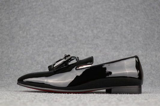 CL Dandelion Tassel Loafers 'Black Patent Leather'