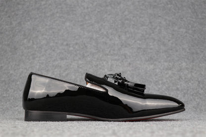 CL Dandelion Tassel Loafers 'Black Patent Leather'