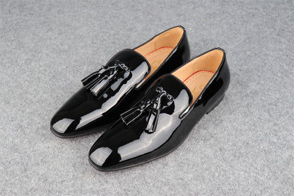 CL Dandelion Tassel Loafers 'Black Patent Leather'