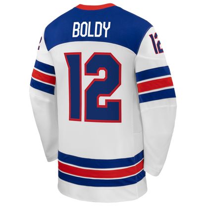 Matthew Boldy US Hockey Nike 2026 Away Replica Jersey - White