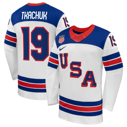 Matthew Tkachuk Nike US Hockey 2026 Away Replica Jersey - White