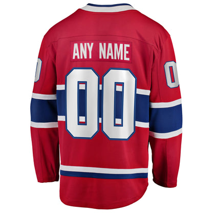 Montreal Canadiens Fanatics Home Breakaway Custom Jersey - Red