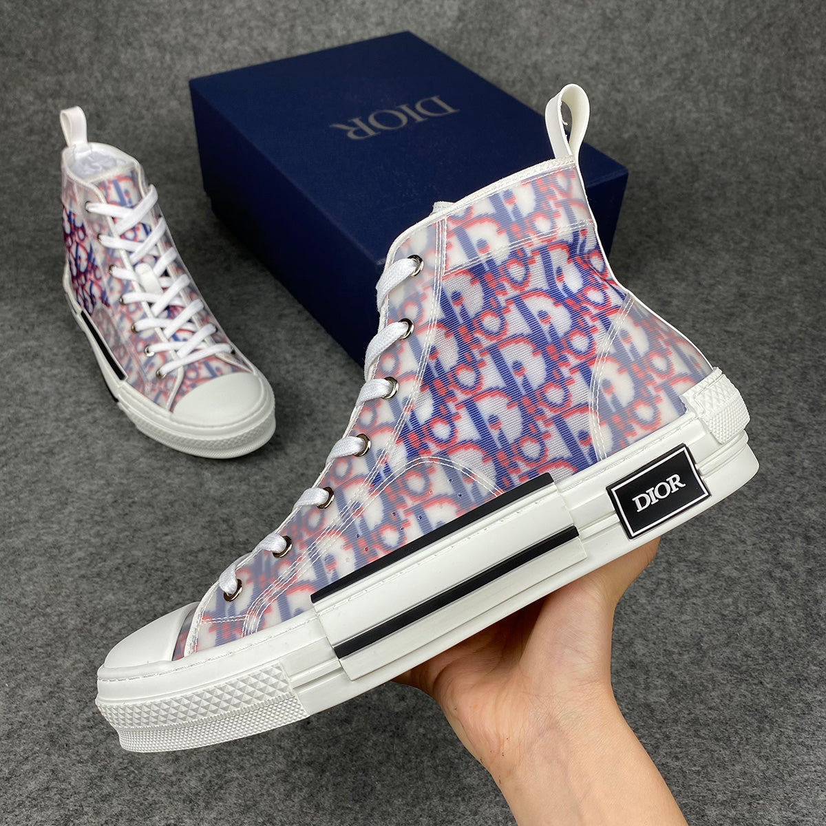 Dior B23 High Oblique Pixel - Blue Red'