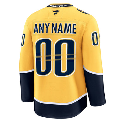 Nashville Predators Fanatics Home Premium Custom Jersey - Gold