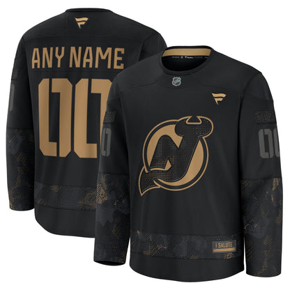 New Jersey Devils Fanatics 2024 Military Appreciation Custom Practice Jersey - Black