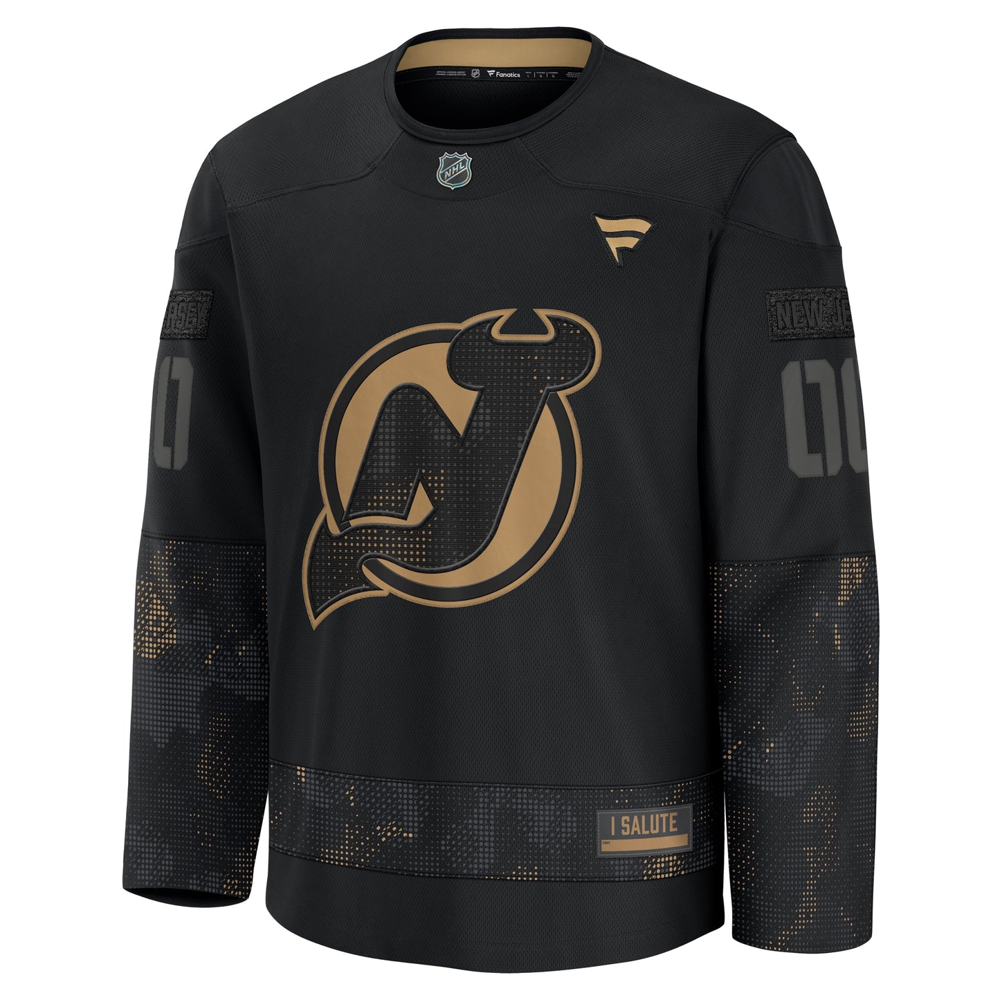 New Jersey Devils Fanatics 2024 Military Appreciation Custom Practice Jersey - Black