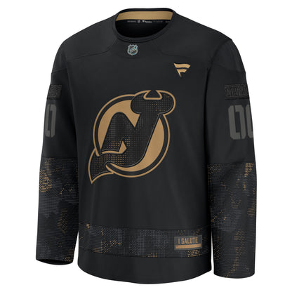 New Jersey Devils Fanatics 2024 Military Appreciation Custom Practice Jersey - Black
