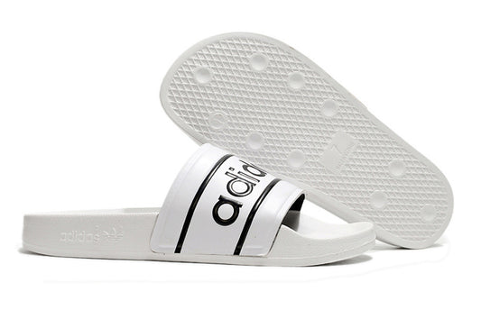 Adidas Originals Adilette White/Black Logo Slide Sandals GX6967