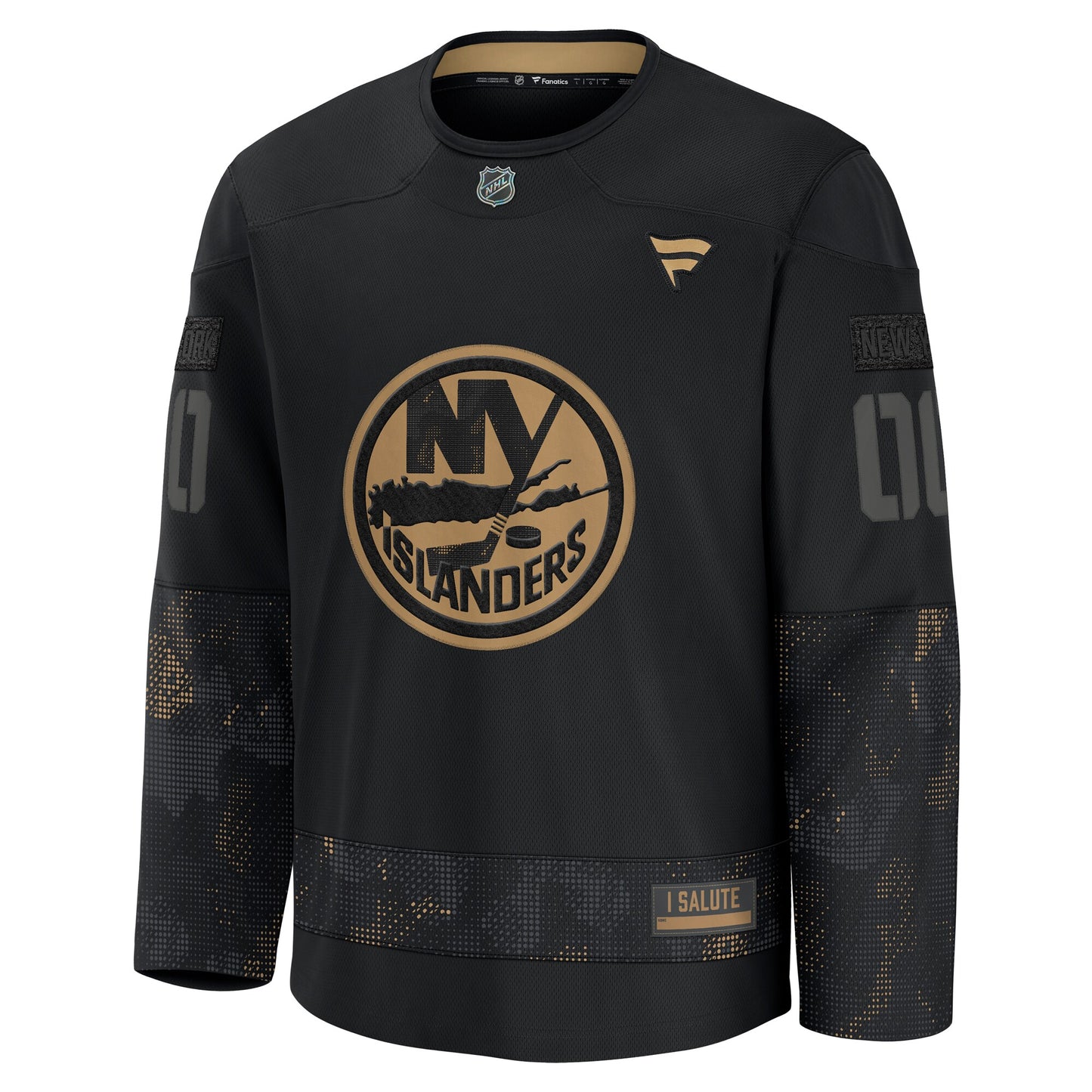 New York Islanders Fanatics 2024 Military Appreciation Custom Practice Jersey - Black