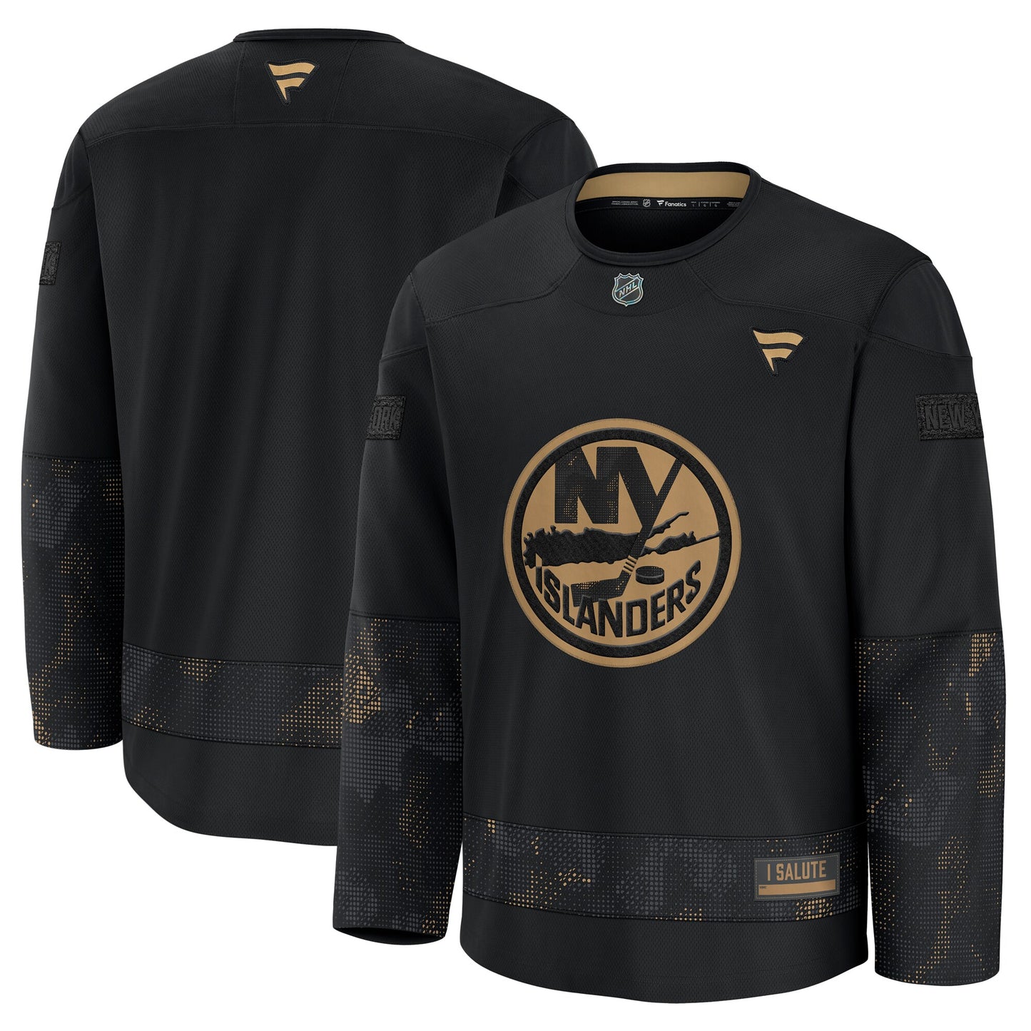 New York Islanders Fanatics 2024 Military Appreciation Practice Jersey - Black