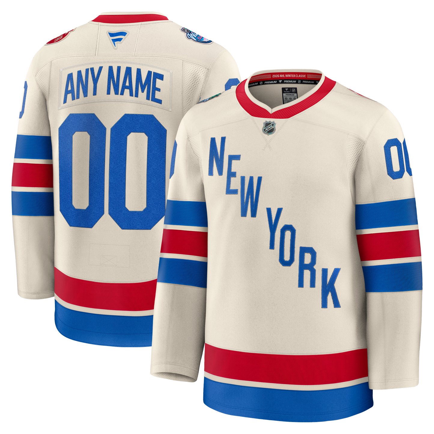 New York Rangers Fanatics 2026 NHL Winter Classic Premium Custom Jersey - Beige