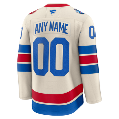 New York Rangers Fanatics 2026 NHL Winter Classic Premium Custom Jersey - Beige