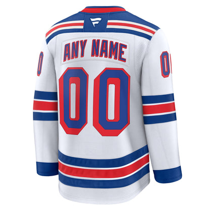 New York Rangers Fanatics Away Premium Custom Jersey - White