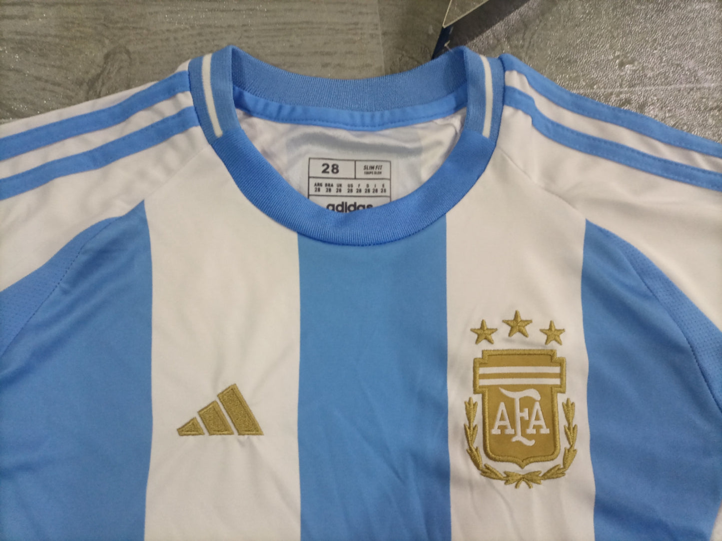 KIDS Argentina National Team 2024/25 Home Football Kit Set (Jersey + Shorts)