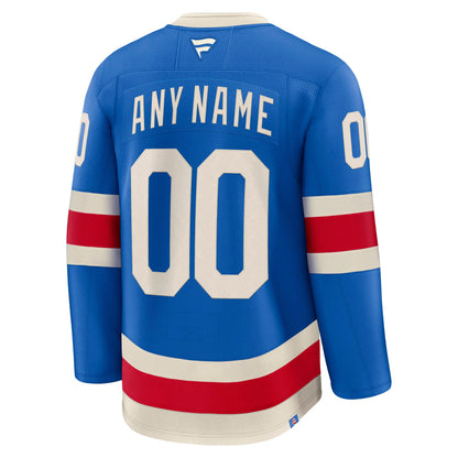 New York Rangers Fanatics Centennial Premium Custom Jersey - Blue