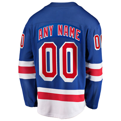 New York Rangers Fanatics Home Breakaway Custom Jersey - Blue