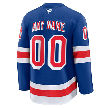 New York Rangers Fanatics Home Premium Custom Jersey - Royal