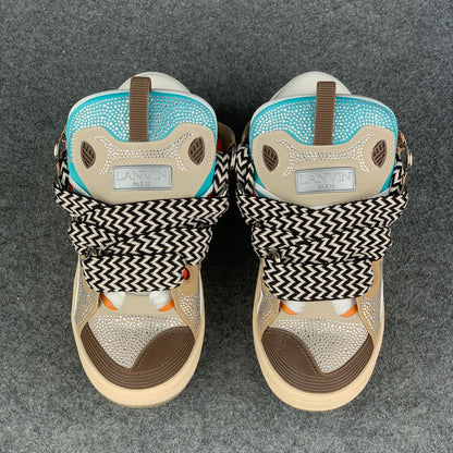 Lanvin Curb Sneakers 'Brown Rhinestone'