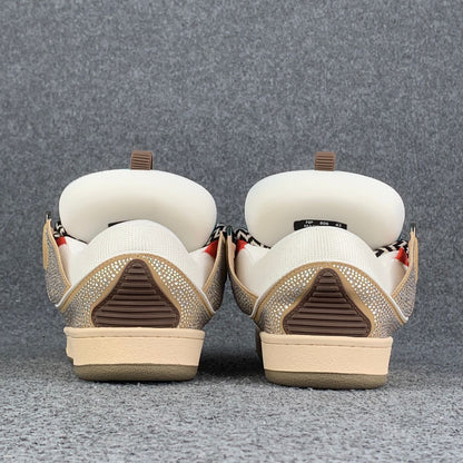 Lanvin Curb Sneakers 'Brown Rhinestone'