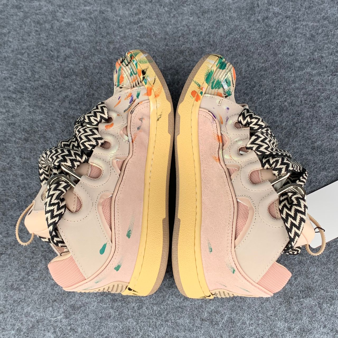 Gallery Dept. x Lanvin Curb Light Sneakers 'Paint Drip - Pale Pink'