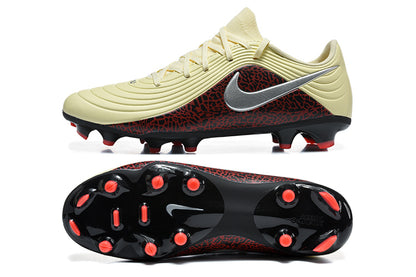 Nike Tiempo Maestro Academy FG/MG Soccer Cleats - Light Cream / Black / Red Leopard Print / Metallic Silver IO8461-100