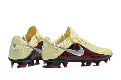 Nike Tiempo Maestro Academy FG/MG Soccer Cleats - Light Cream / Black / Red Leopard Print / Metallic Silver IO8461-100