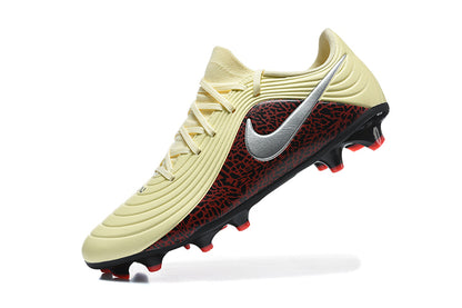 Nike Tiempo Maestro Academy FG/MG Soccer Cleats - Light Cream / Black / Red Leopard Print / Metallic Silver IO8461-100