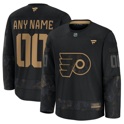 Philadelphia Flyers Fanatics 2024 Military Appreciation Custom Practice Jersey - Black