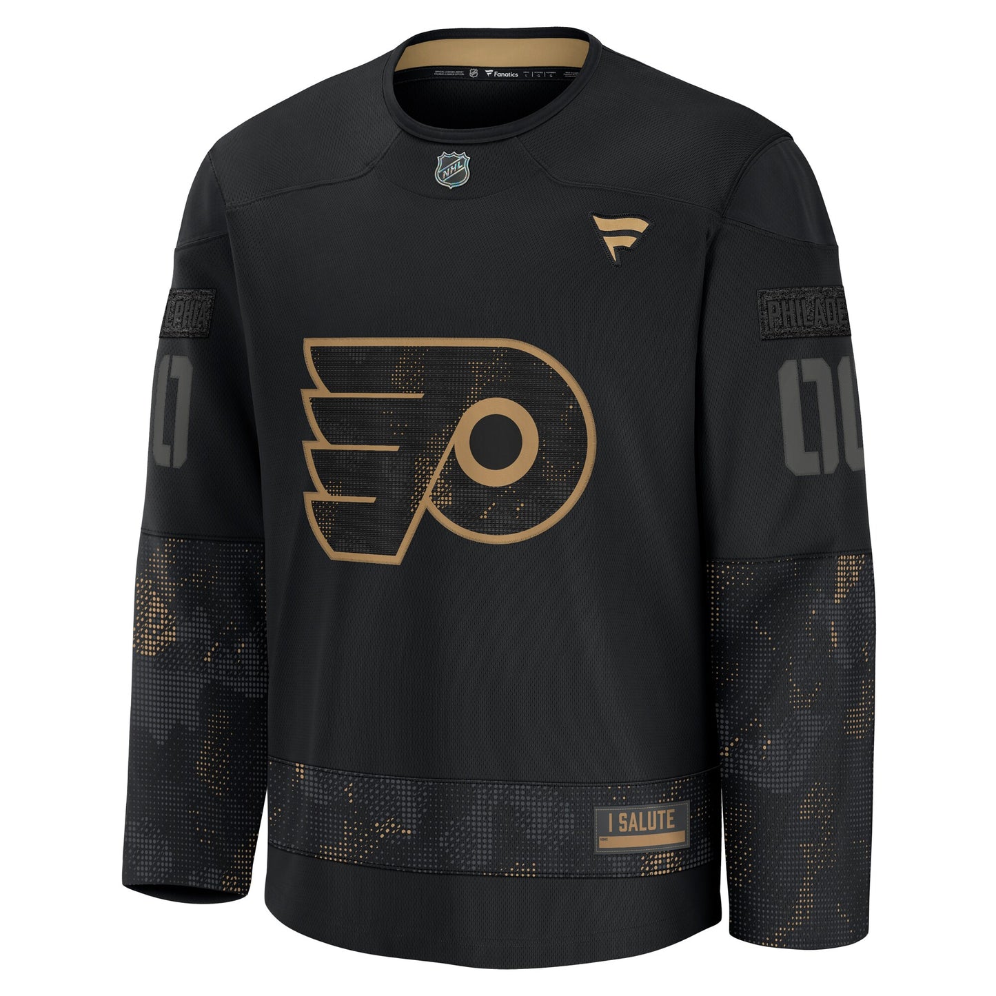 Philadelphia Flyers Fanatics 2024 Military Appreciation Custom Practice Jersey - Black