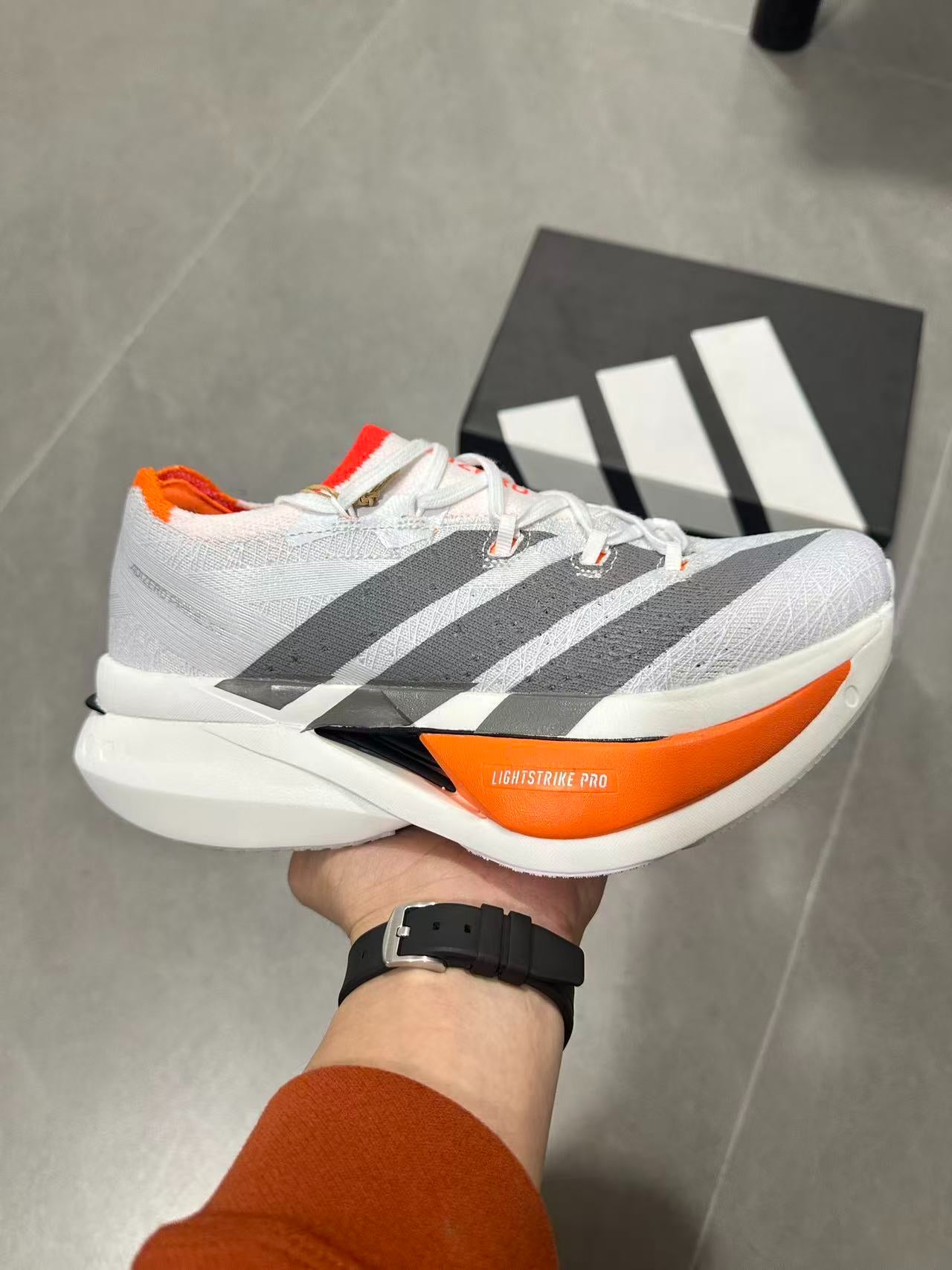 Adidas Adizero Prime X3 Strung Shoes Gray | Orange