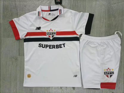 KIDS São Paulo FC 2024/25 Home Football Kit Set (Jersey + Shorts)