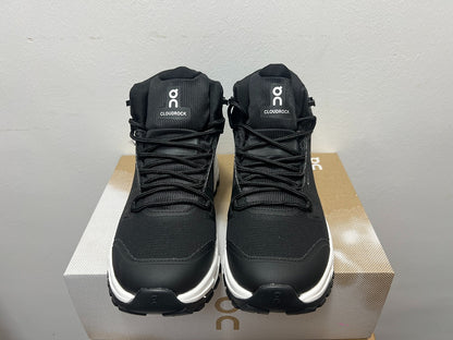 On Cloudrock Mid Waterproof Hiking Boots in Black