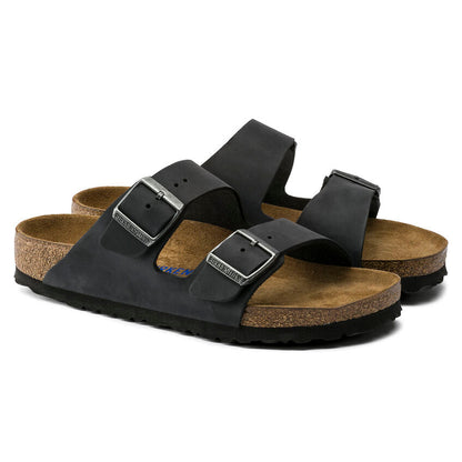 752481 Birki Arizona Oiled Black Leather SFB