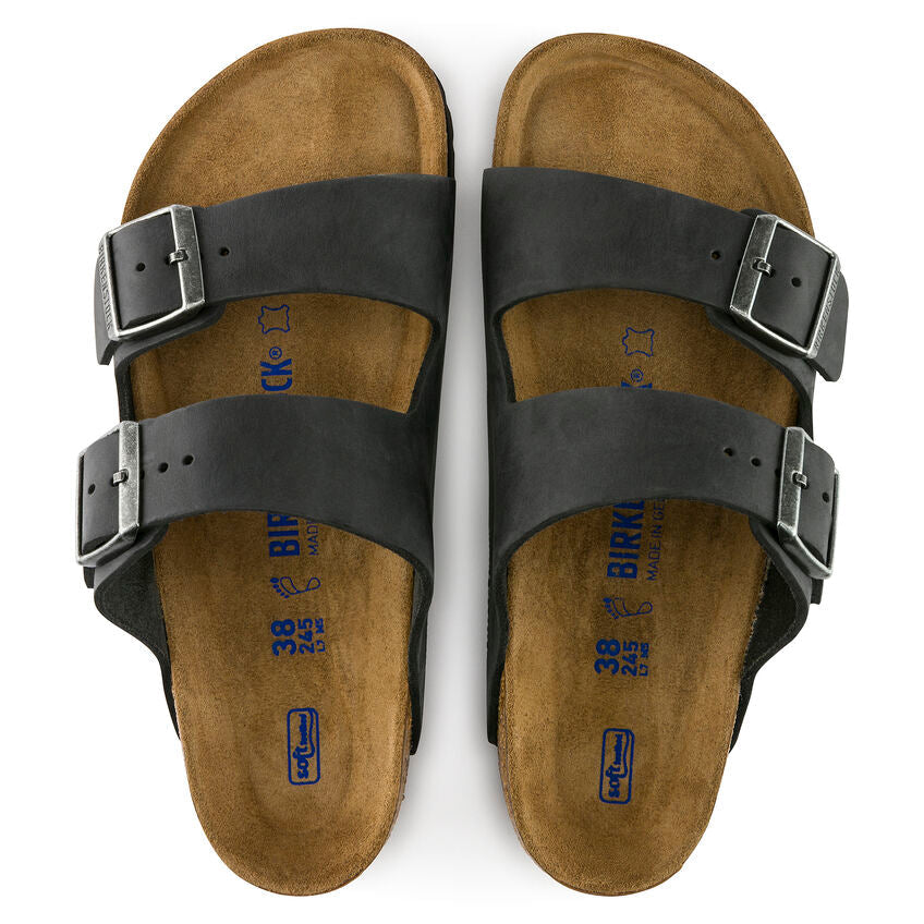 752481 Birki Arizona Oiled Black Leather SFB