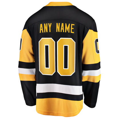 Pittsburgh Penguins Fanatics Home Breakaway Custom Jersey - Black