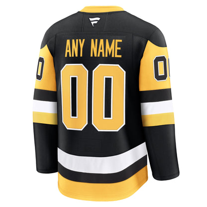 Pittsburgh Penguins Fanatics Home Premium Custom Jersey - Black