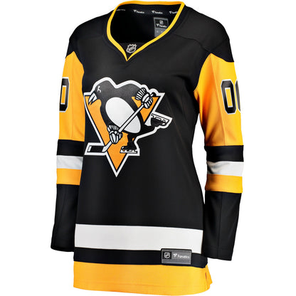 Pittsburgh Penguins Fanatics Women's Home Breakaway Custom Jersey - Black