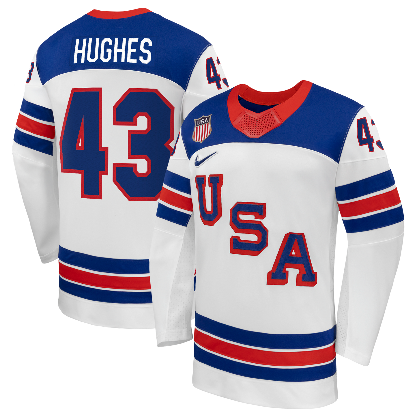 Quinn Hughes Nike US Hockey 2026 Away Replica Jersey - White