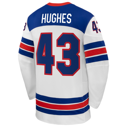 Quinn Hughes Nike US Hockey 2026 Away Replica Jersey - White